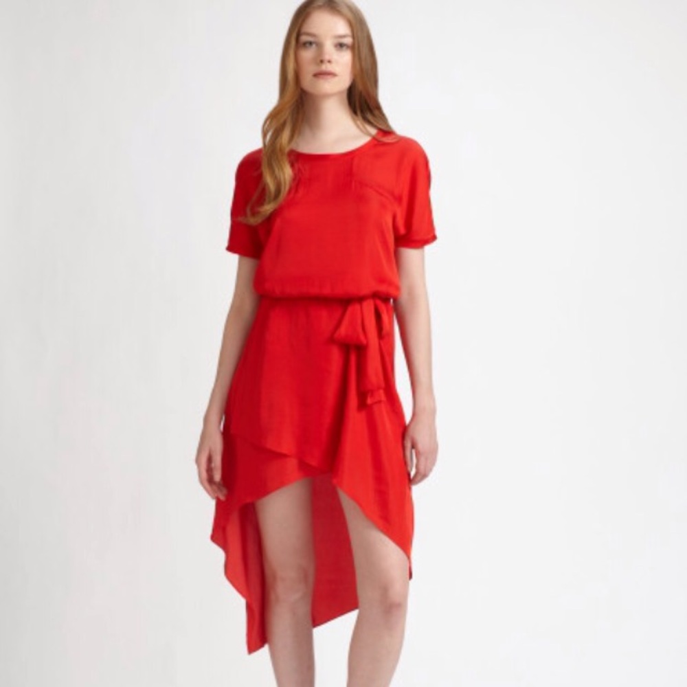BCBG Red Asymmetrical Dress